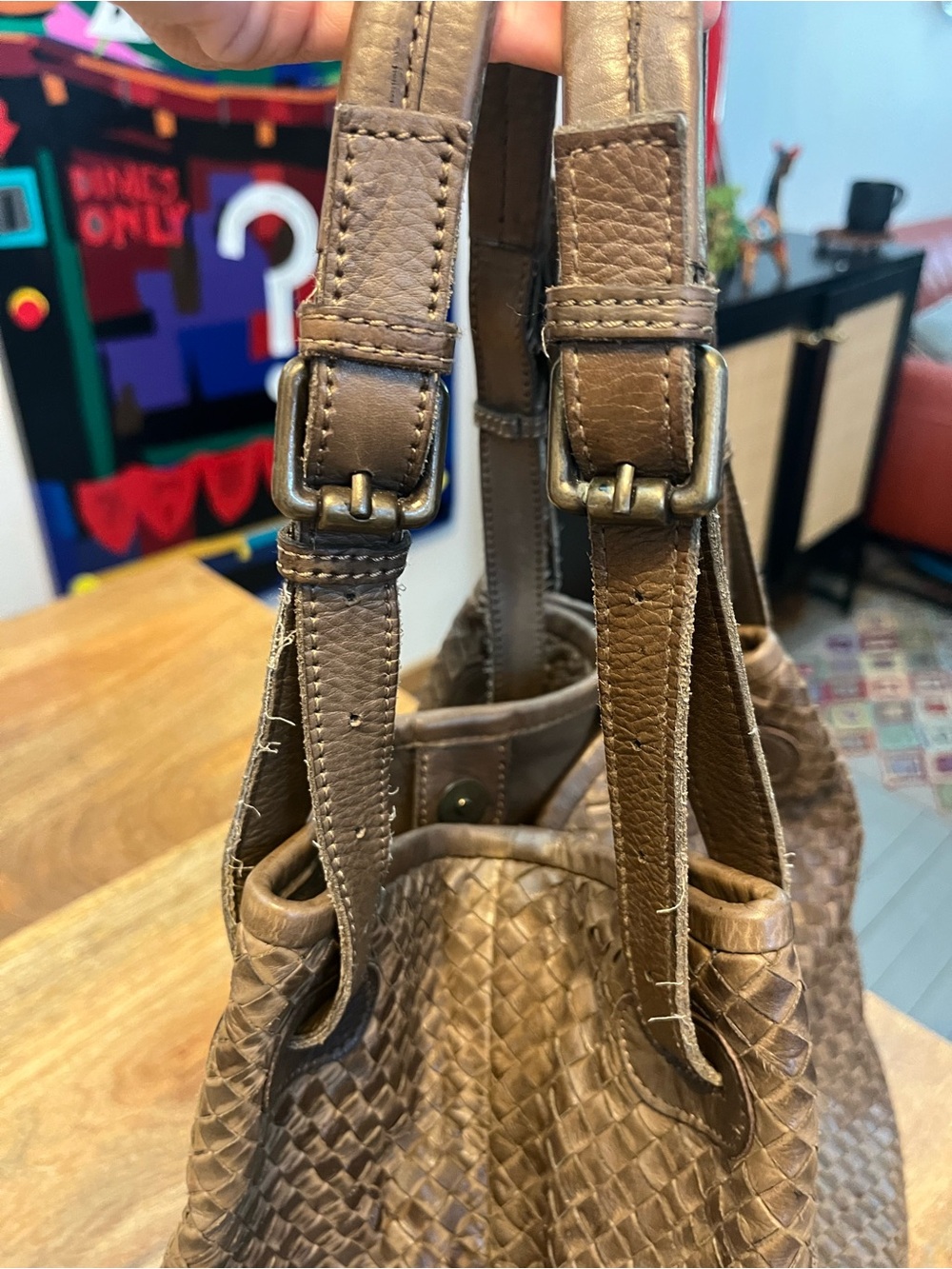 Valentina Woven Shoulder Bag - Brown - Picture 7 of 16